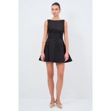 adL Moda Tutkusu Kolsuz Saten Elbise