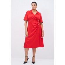 Love My Body Büzgülü Kısa Kollu Elbise