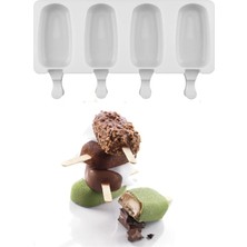 Magnum Dondurma Kalıbı-4'lü Büyük Boy Pratik Magnum Silikon Dondurma Kalıbı