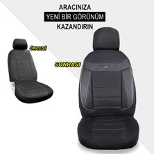 Volkswagen Passat B5 Araçlara Uyumlu Oto Koltuk Kılıfı Seti - Venüs Serisi Siyah/beyaz