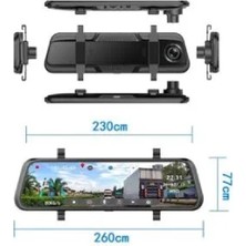 RV-900F Araç Içi Dikiz Ayna Geri Kamera Dvr Araç Kamera Seti