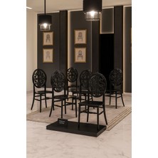 Sandalie 6 Adet Venüs Mutfak Balkon Sandalye -Siyah