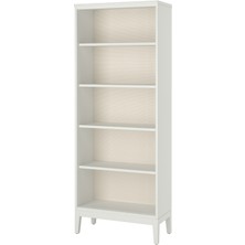 IKEA Idanas Kitaplık Beyaz 81X39X211 cm Şık Modern Depolama Rafı Ev Ofis Düzenleyici Geniş Kapasiteli Dekoratif