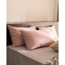 Madame Coco Odette 2'li %100 Pamuk Ranforce Yastık Kılıfı - Pudra
