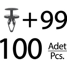 Alpha Auto Part Opel, Ford, Land Rover için Davlumbaz, Panjur Klips-100'lü