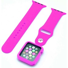 Watch 42MM Uyumlu 3 In 1 Klasik Kordon Kflg - Pembe