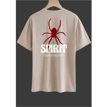 Malkoçbey Spirint Baskılı Oversize Unisex Basic T-Shirt