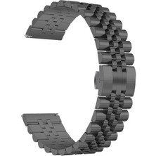 Kılıfolog Xiaomi Amazfit Pace Uyumlu Krd-36 22MM Metal Kordon Kflg - Siyah