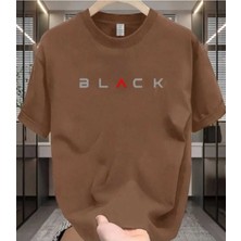 Maloçbey Modern Black Baskılı Oversize Unisex Basic O Yaka T-Shirt