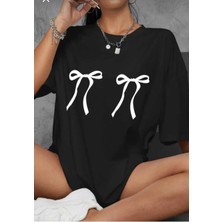 Malkoçbey Kurdela Baskılı Oversize Unisex Basic T-Shirt