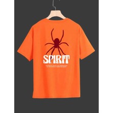 Malkoçbey Spirint Baskılı Oversize Unisex Basic T-Shirt