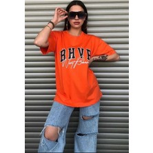 Malkoçbey Never Baskılı Oversize Unisex Bisiklet Yaka Sweatşhirt