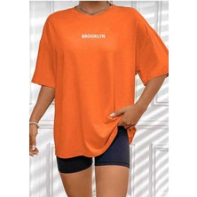 Never Baskılı Oversize Unisex Bisiklet Yaka Sweatşhirt