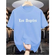 Malkoçbey Los Angeles Baskılı Oversize Unisex Basic O Yaka T-Shirt