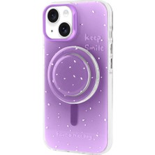 Kılıfolog Apple iPhone 14 Kılıf Magsafe Şarj Özellikli Tak-Çıkar Pop Soketli Kflg Tiktok Kapak-Mor