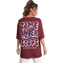Malkoçbey Time Baskılı Oversize Basic T-Shirt