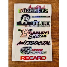 Oto Arka Cam Yazısı Hologramlı  Yan Kapı, Yan Cam Stickerı Inşallah