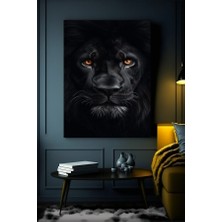 Özkacar Group Siyah Aslan Kanvas Tablo Ev Duvar Salon Ofis Dükkan Hediyelik Dekarasyon Süsü