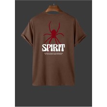 Malkoçbey Spirint Baskılı Oversize Unisex Basic T-Shirt