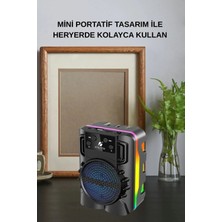 Taşınabilir Bluetooth Hoparlör – Rgb Işıklı, Extra Bass, Radyolu, Usb+Sd Girişli, Kablosuz Speaker