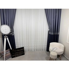 Nivemeshome Özel Dokulu Modern 1/3 Sık Pileli Tül Perde Apm