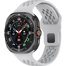 Kılıfolog Galaxy Watch Ultra 47MM Kflg KRD-119 Delikli Tasarım Silikon Kordon-Gri