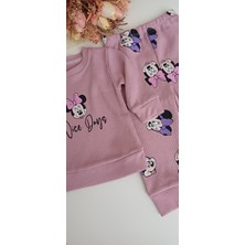 Kız Çocuk 9-24 Ay Minnie Mouse Bisiklet Yaka Kız Takım