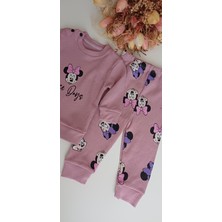 Kız Çocuk 9-24 Ay Minnie Mouse Bisiklet Yaka Kız Takım