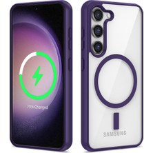 Kılıfolog Galaxy S22 Kılıf Magsafe Wireless Şarj Özellikli Silikon Kflg Ege Kapak-Mor