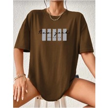 Malkoçbey Newyork Broklıyn Baskılı Oversize Unisex Basic T-Shirt