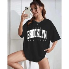 Malkoçbey Broklıyn Baskılı Oversize Unisex Basic O Yaka T-Shirt