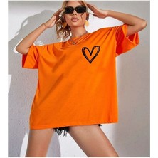 Malkoçbey 6kalp Baskılı Oversize Unisex O Yaka Swaetşhirt