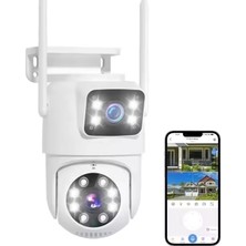 2 Kameralı 4mp Wifi 360° Ptz Güvenlik Kamerası,çift Yönlü Ses, Hareket Takip,dış Mekan