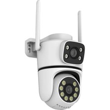 2 Kameralı 4mp Wifi 360° Ptz Güvenlik Kamerası,çift Yönlü Ses, Hareket Takip,dış Mekan