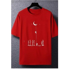 But First Coffee Baskılı Overize Basic O Yaka T-Shirt