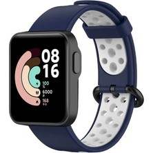 Kılıfolog Xiaomi Redmi Watch 2 Lite Krd-02 Uyumlu Kordon Kflg - Mavi-Beyaz