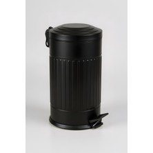 Eforeca Vintage Çöp Kovası Çizgili Siyah 16 Lt
