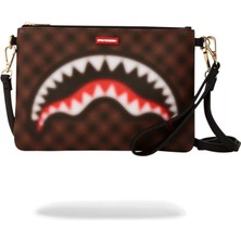 Sharks In Paris Blur Clutch, Unisex Vegan Deri El Çantası