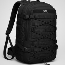 Taktik Sırt Çantası 50L - Askeri Tip Outdoor Kamp ve Spor Çantası (Su Geçirmez, Siyah)