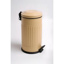 Eforeca Vintage Çöp Kovası Çizgili Cappucino 16 Lt