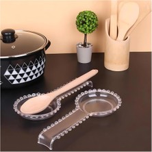 CetKing Altlığı Boncuklu Kirli Kaşık Altlığı Saydam