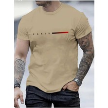Malkoçbey Kısa Çizgi Paris Baskılı Oversize Unisex Basic T-Shirt