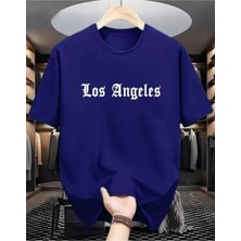 Malkoçbey Los Angeles Baskılı Oversize Unisex Basic O Yaka T-Shirt