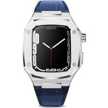 ​​​watch 44MM Uyumlu Krd-67 Kordon Kflg - Lacivert-Gümüş