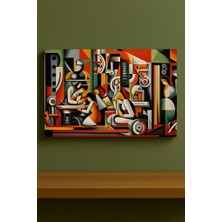 Modern Mekanik Kübizm Tablosu Soyut Sanat Kanvas Baskı %100 Pamuk Dokulu Premium Kalite