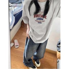 Malkoçbey Vıntagge Baskılı Oversize Unisex Basic T-Shirt