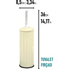 Eforeca Vintage 4'lü Çöp Kovası Banyo Seti Çizgili Krem