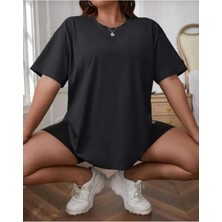 Malkoçbey  Happınnes Baskılı Oversize Unisex Basic T-Shirt
