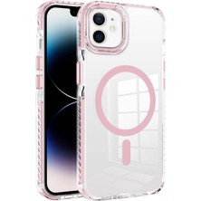 Apple iPhone 11 Kılıf Magsafe Şarj Özellikli Airbagli Takılabilir Askı Aparatlı Kflg Nana Kapak-Pembe