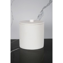 Mermer Desenli Beton Çöp Kovası Banyo Mutfak Tuvalet Wc 18 cm 4 Litre